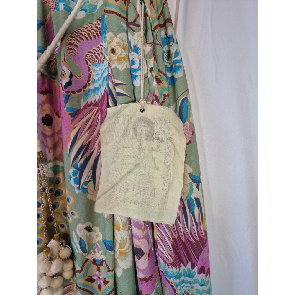 Aratta Silent Journey Wide Leg Pants Sage Green Bird Floral XL New w/Tag - Picture 11 of 15